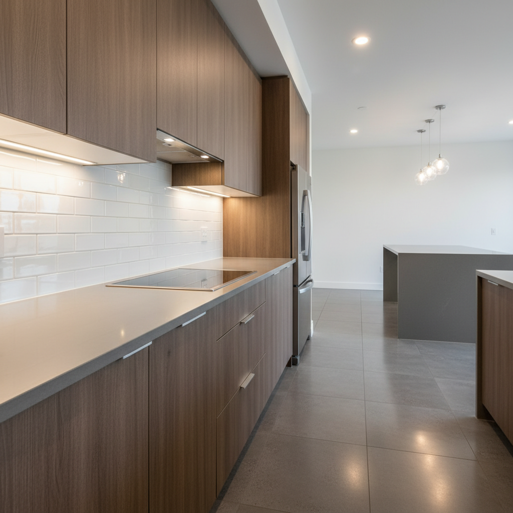 under cabinet lighting in a modern kitchen